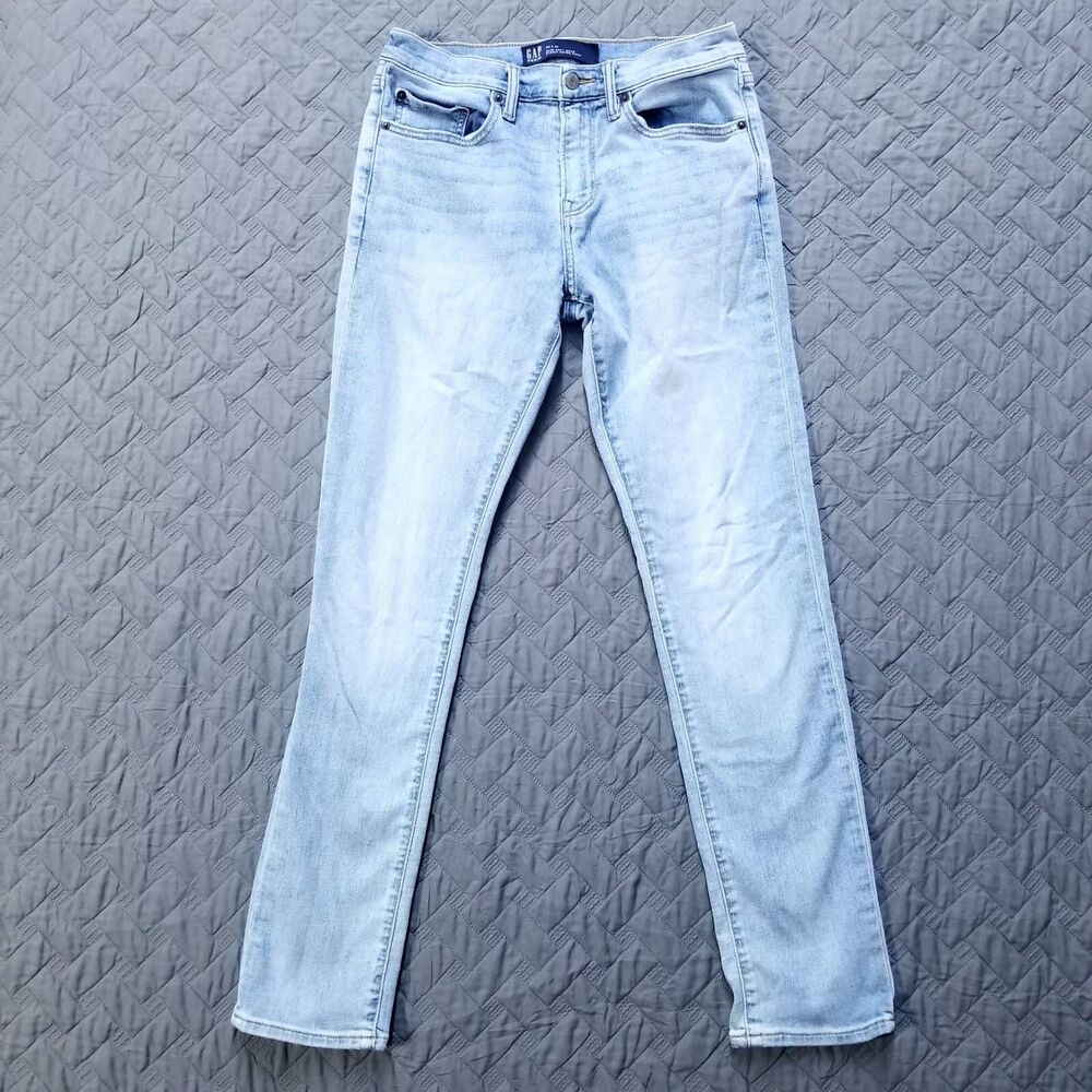 Gap Denim Jeans Mens 30x32 Blue Slim Soft Wear Etroit Super Doux Light Wash‎